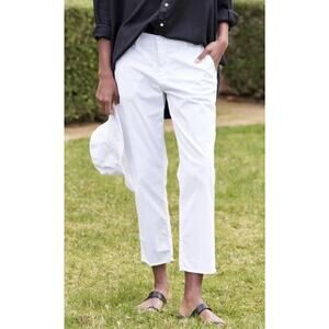 Frank & Eileen Wicklow Italian Chinos White Sz 4 White Crop Pants